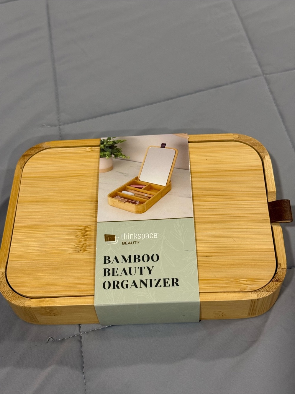 thinkspace Bamboo Beauty Organizer — Natural Bamboo
